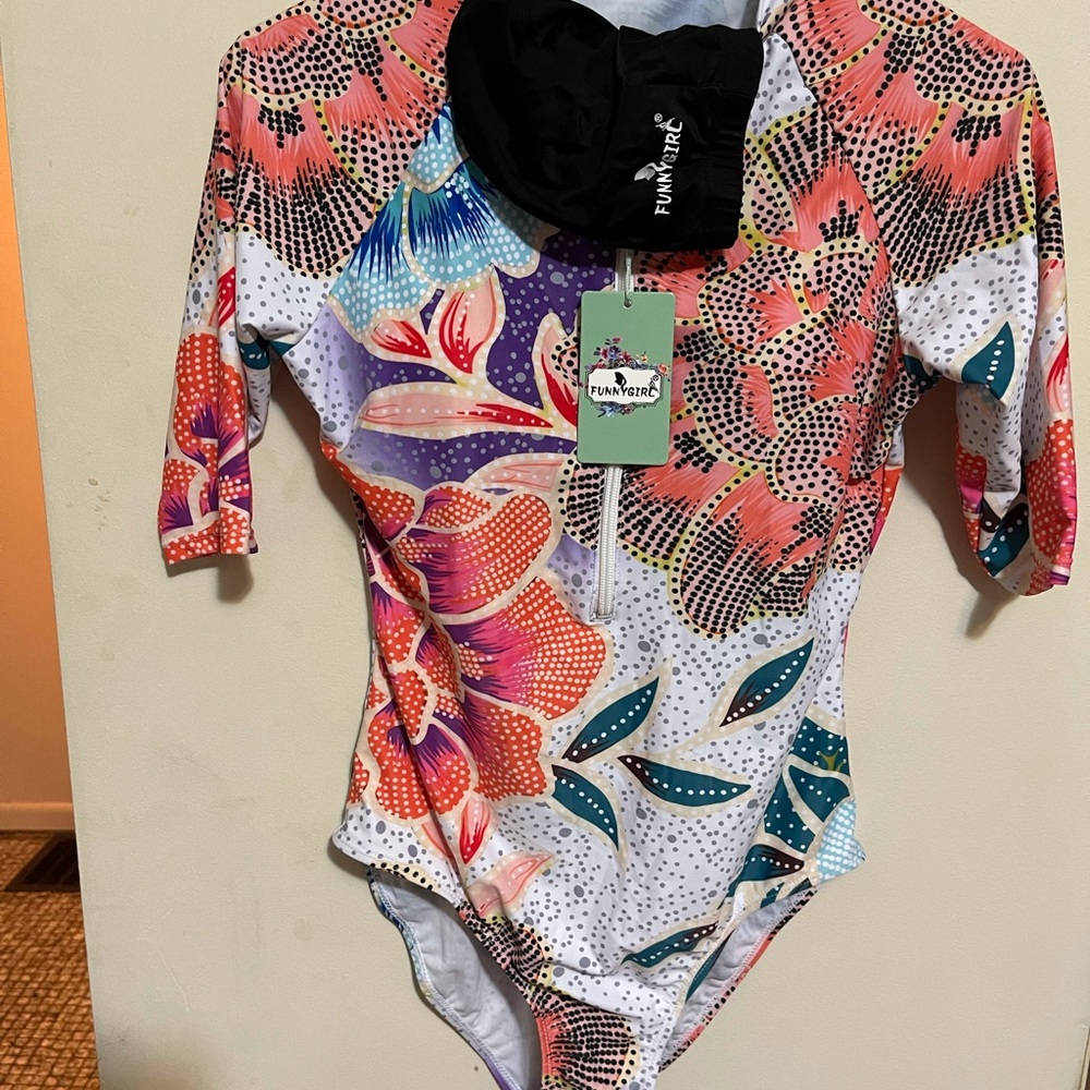 Funny Girl Swimsuit and Swim Cap